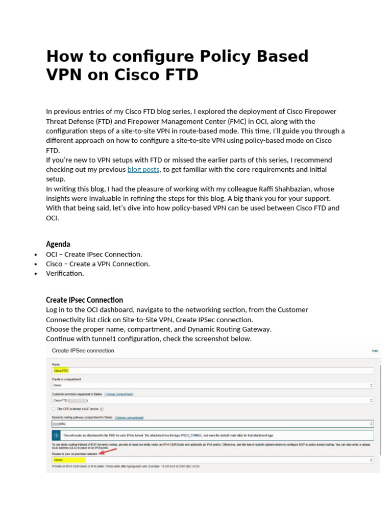Configure Policy-Based VPN on Cisco FTD | PDF | Computer Engineering ...