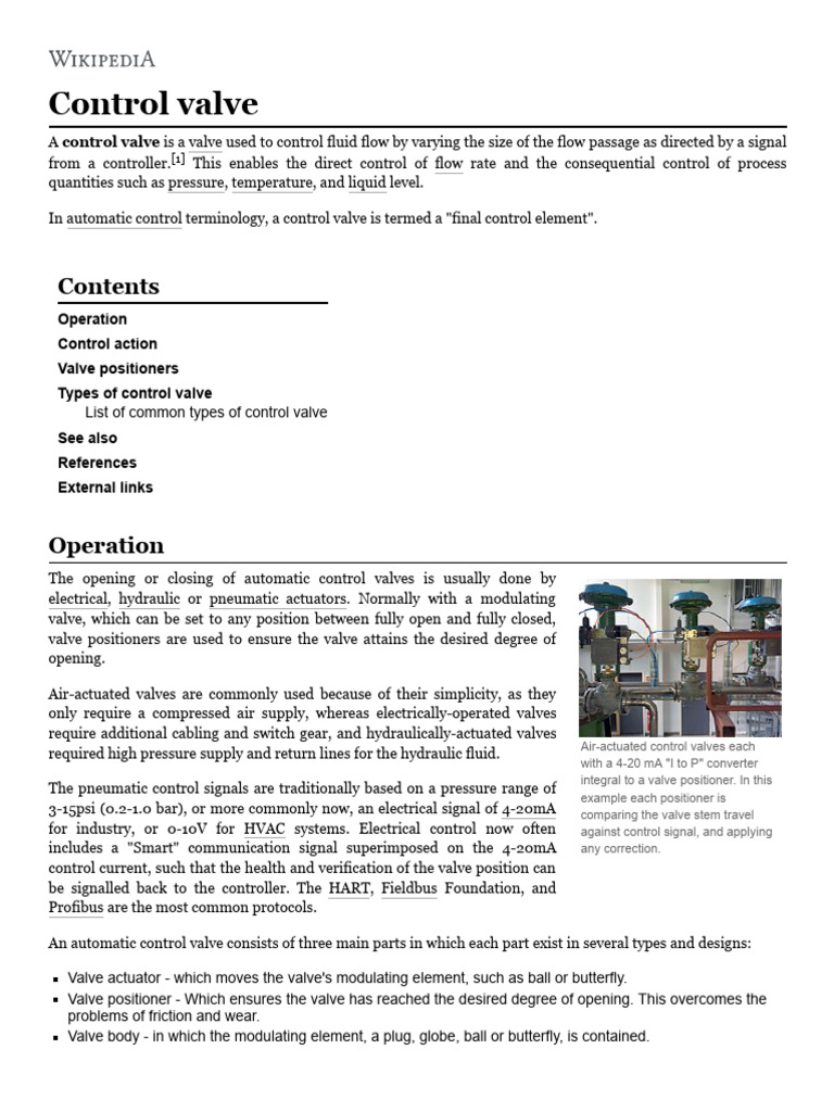 Control Valves and Positioners Overview | PDF | Mechanical Engineering ...