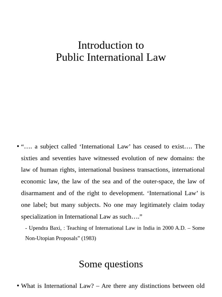 Overview of Public International Law | PDF | International Law | Government