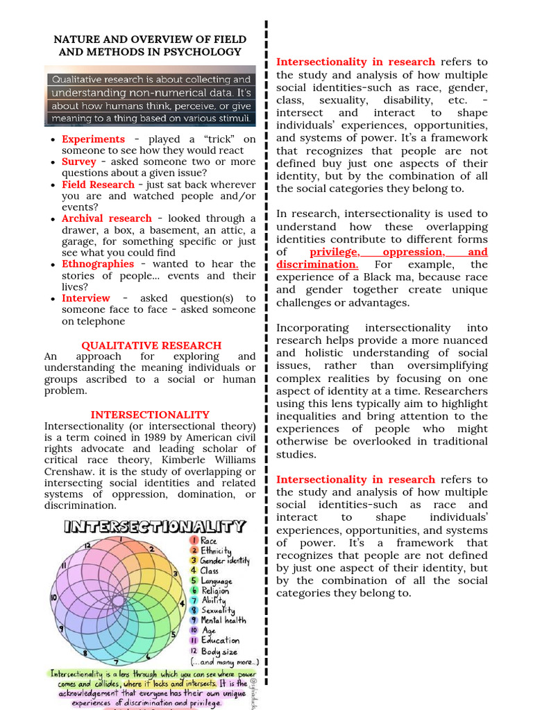 02 Nature and Overview of Field and Methods in Psychology | PDF ...