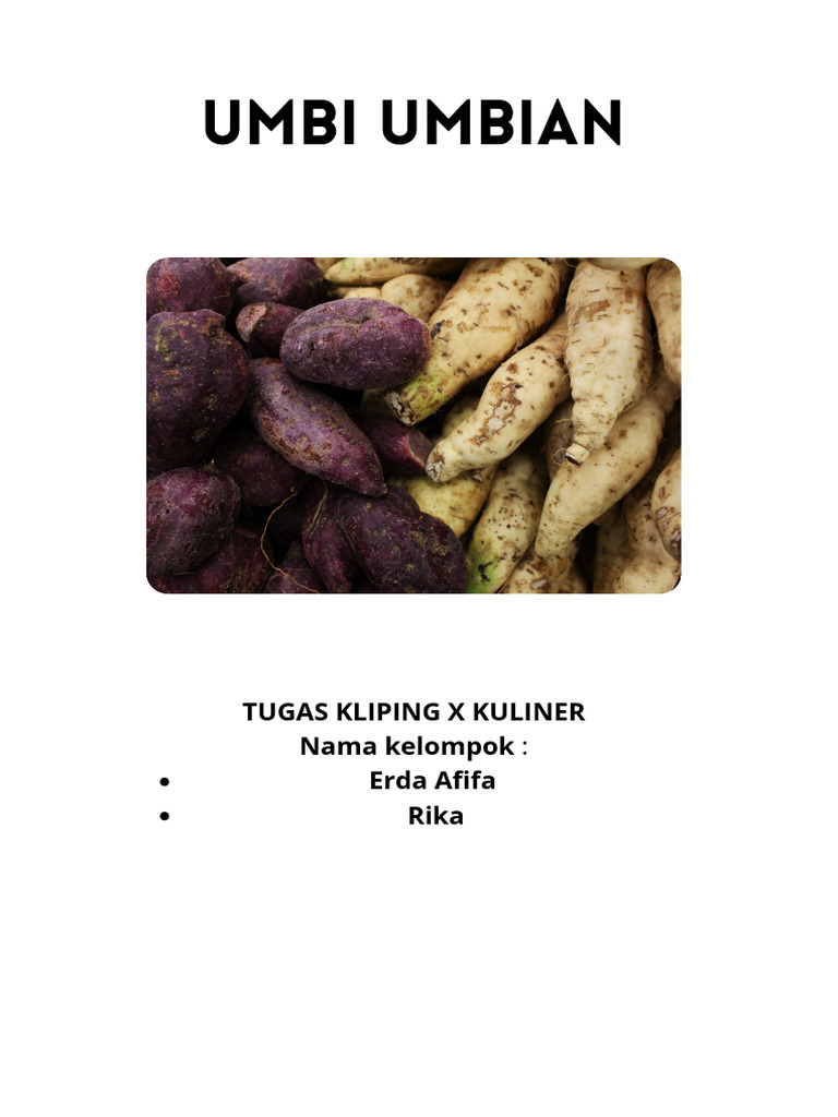Manfaat dan Jenis Umbi-Umbian | PDF