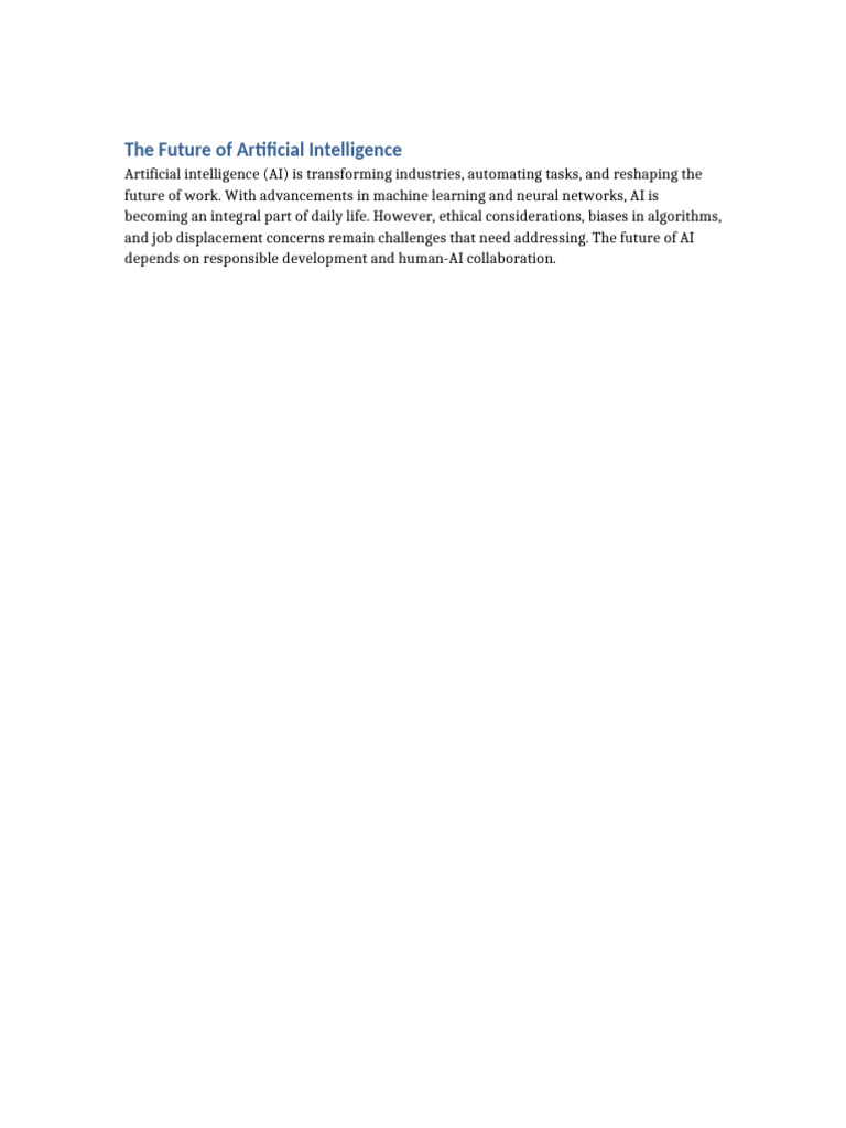 The Future of Artificial Intelligence | PDF