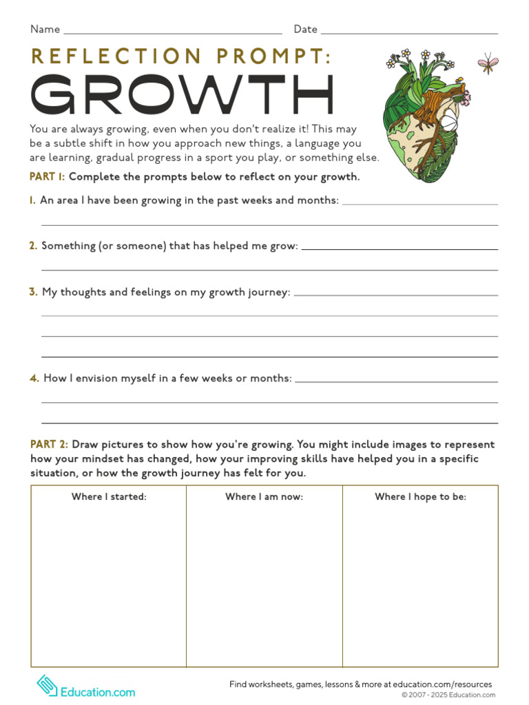 Reflection Prompt Growth | PDF