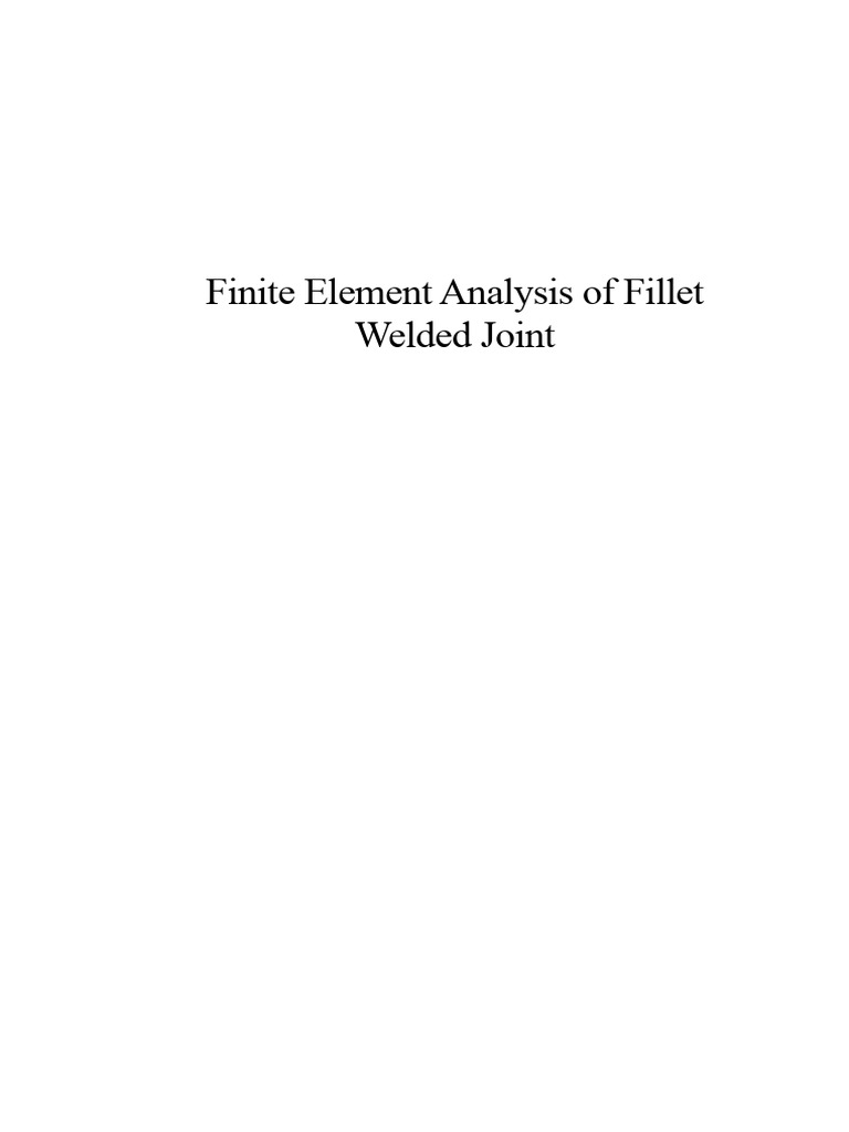 Finite Element Analysis of Welded Joints | PDF | Fatigue (Material ...