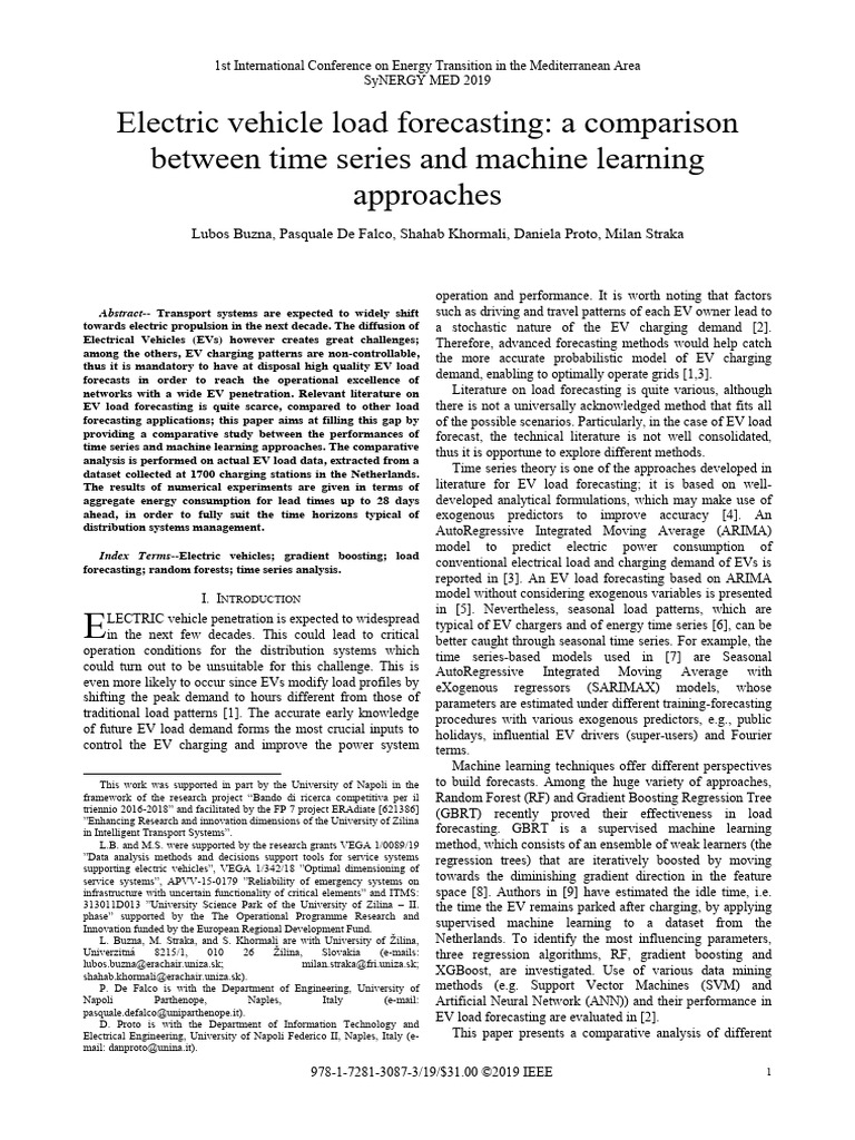 EV Load Forecasting: Time Series vs ML | PDF | Autoregressive ...