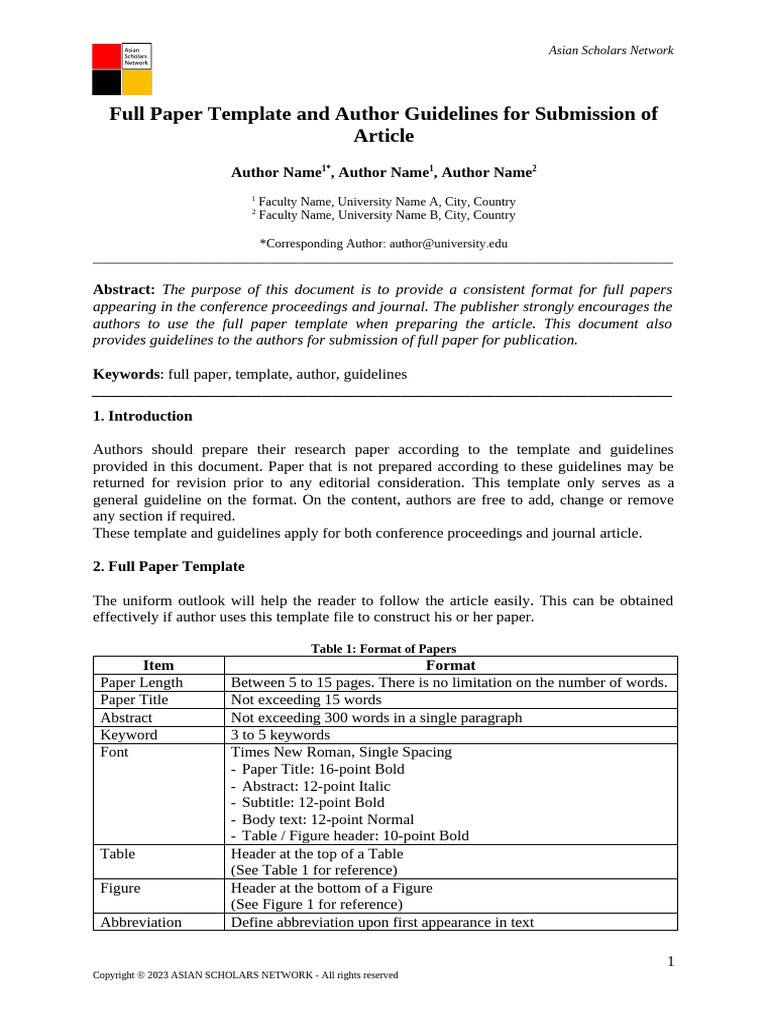 ASNet Full Paper Template - English Ver 2.0 | PDF | Written ...