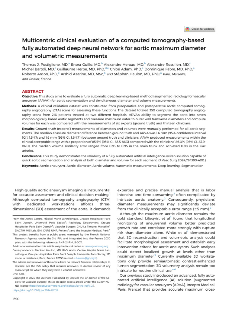 Multicentric Clinical Evaluation of A Computed Tomography Based Fully ...