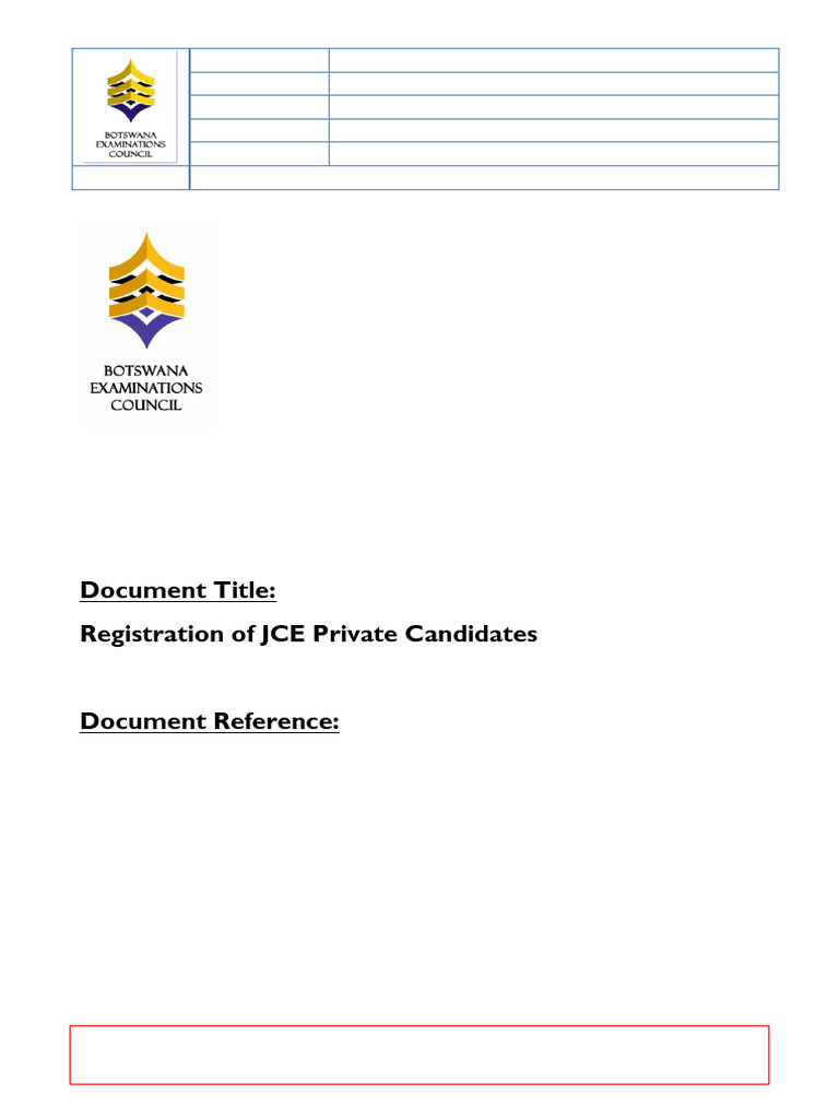 JCE Private Candidate Registration Guidelines | PDF | Multiple Choice ...