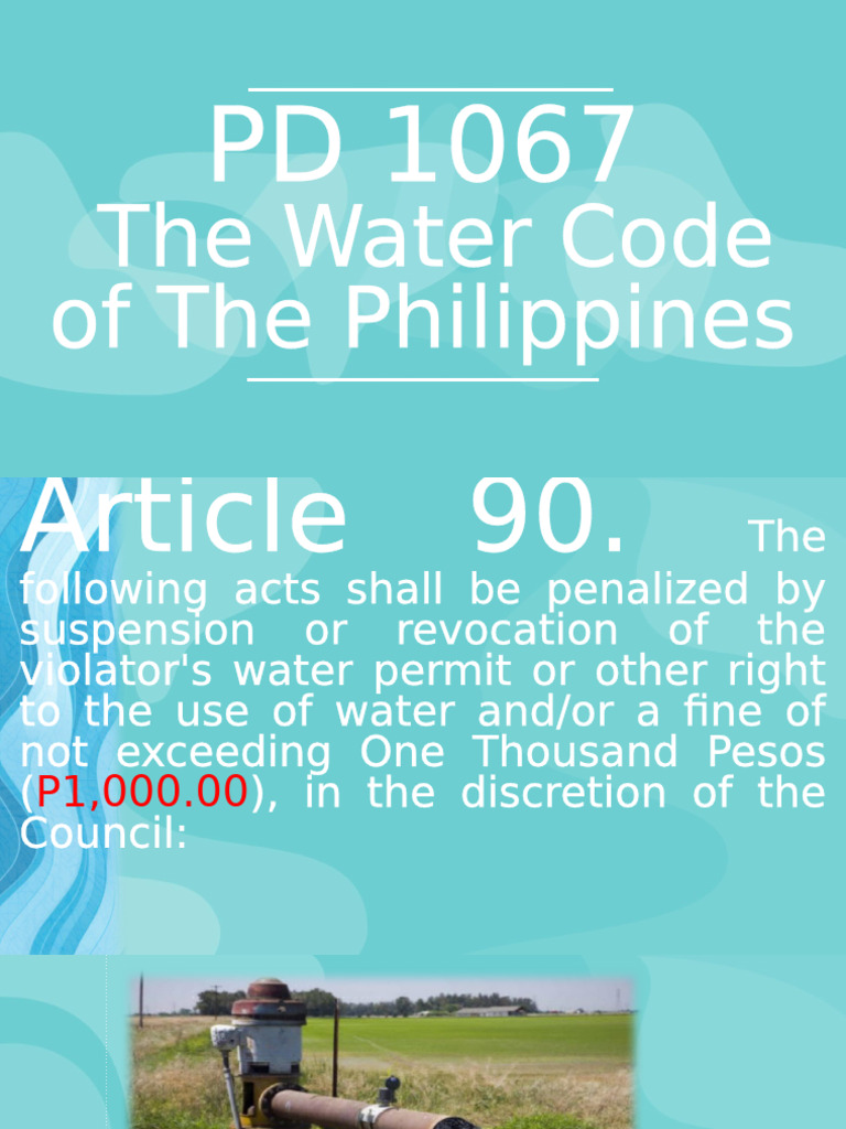 PD 1067 | PDF | Water | Justice
