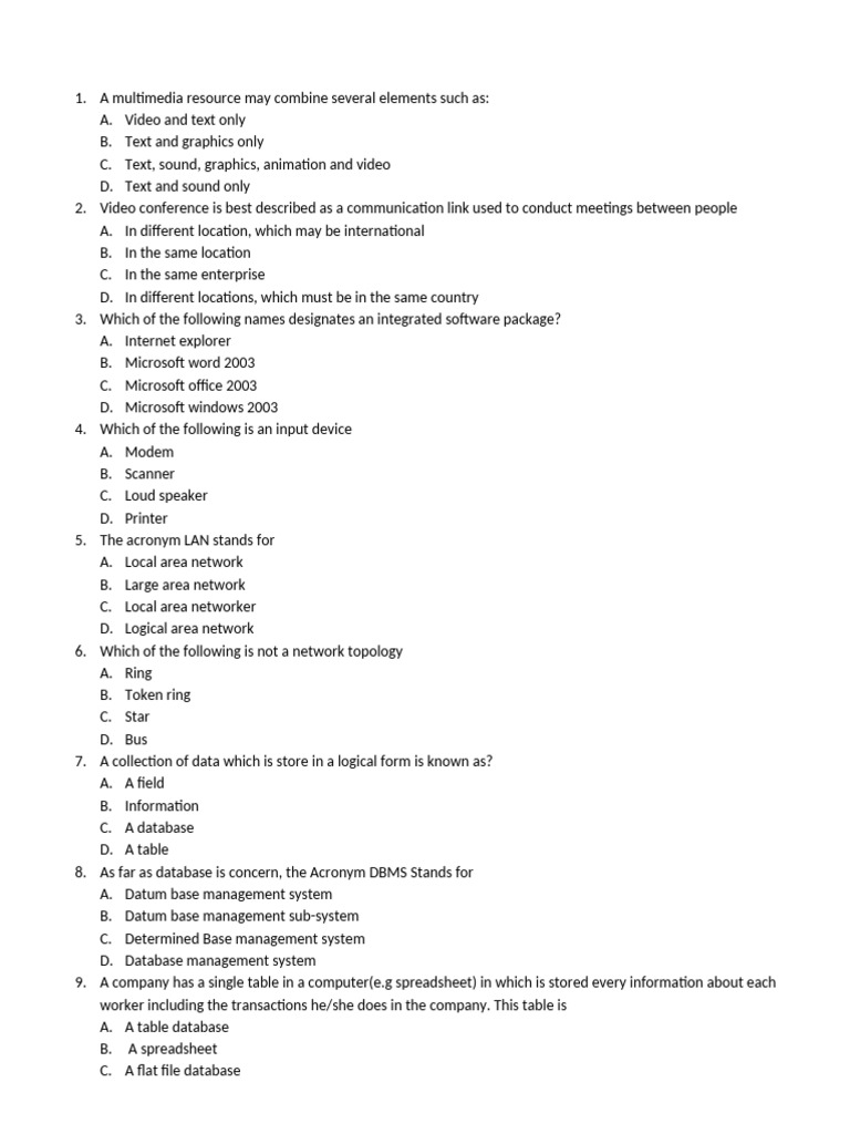 Third Grade Computer Worksheet | PDF | Databases | Computer Data Storage