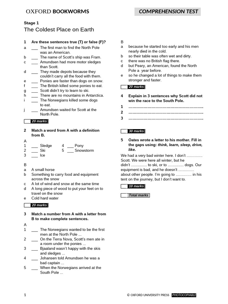 Obw The Coldest Place On Earth | PDF | Roald Amundsen | South Pole