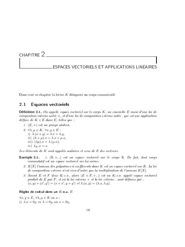 Espaces vectoriels et leurs propriétés | PDF | Espace vectoriel | Base ...