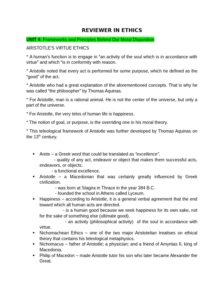 Aristotle's Virtue Ethics Explained | PDF | Utilitarianism | Aristotle