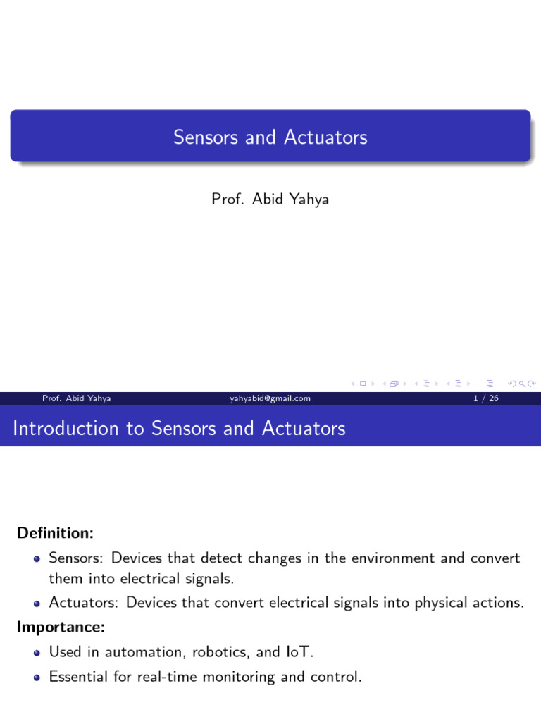 Sensors and Actuators | PDF | Actuator | Sensor