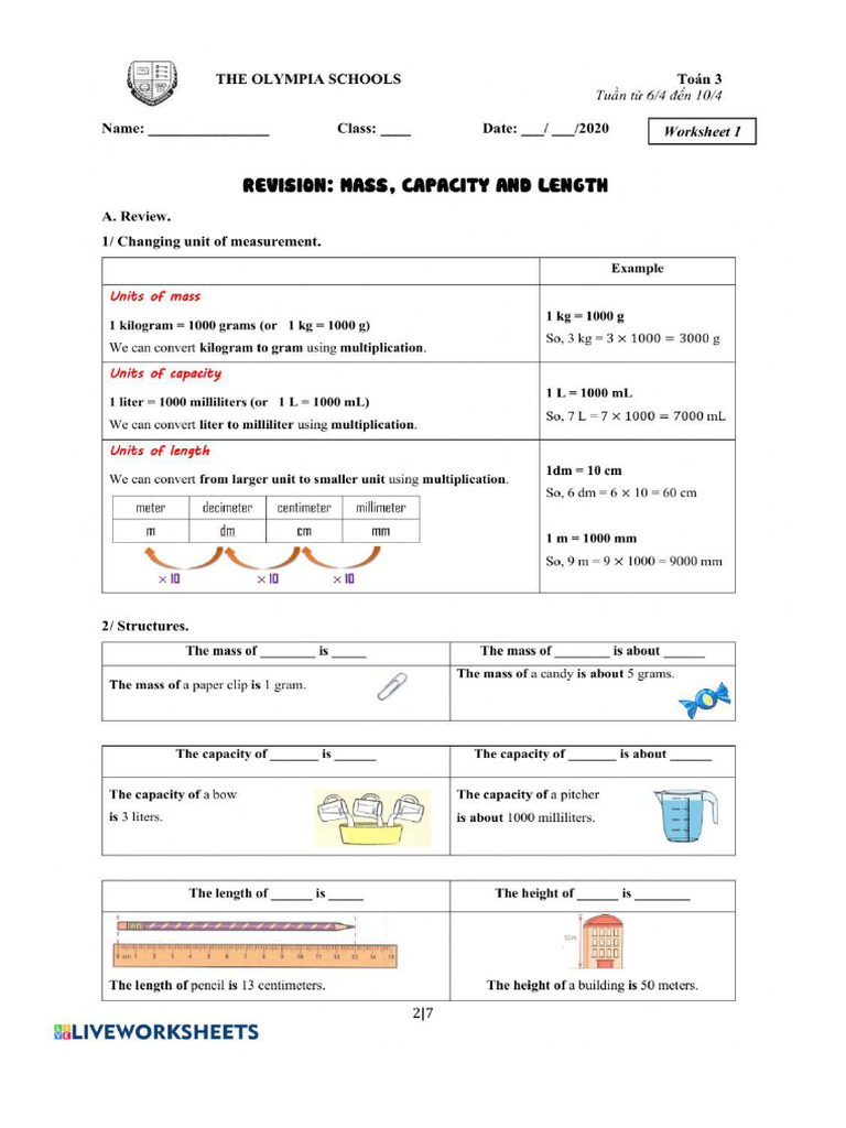 Length Mass Volume Capacity | PDF