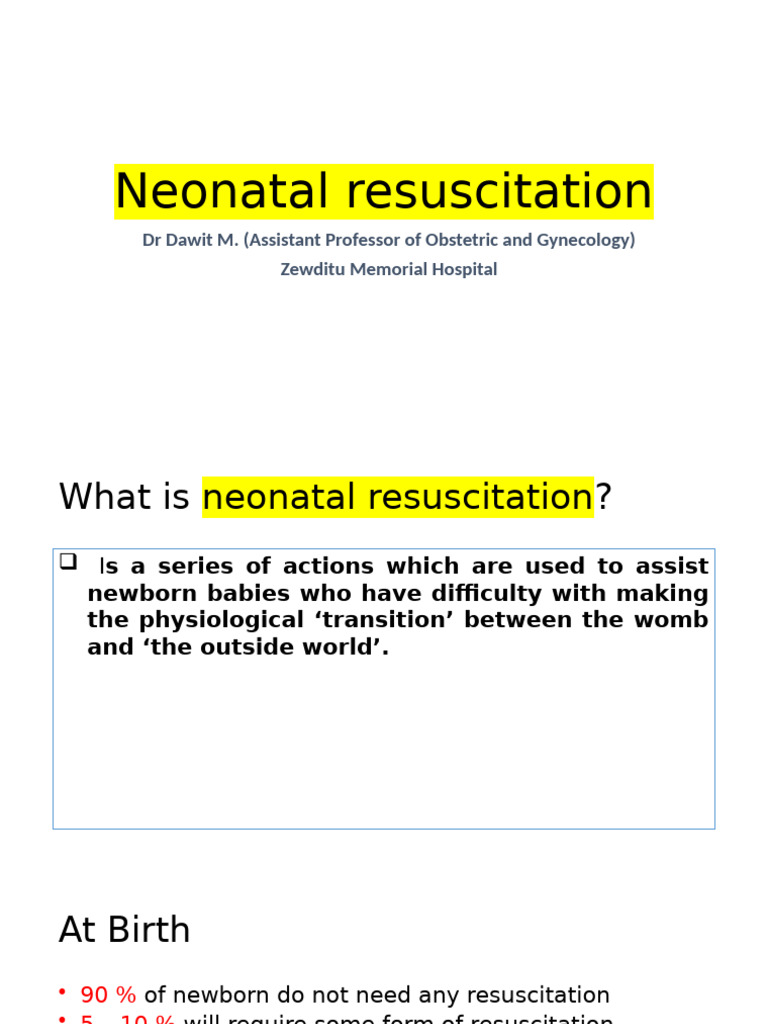 Steps of Neonatal Resuscitation | PDF | Cardiopulmonary Resuscitation ...