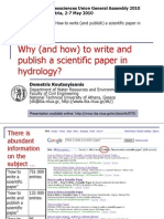 EGU 2010 Why (and How) to Write and Publish a Scientific Paper in Hydrology