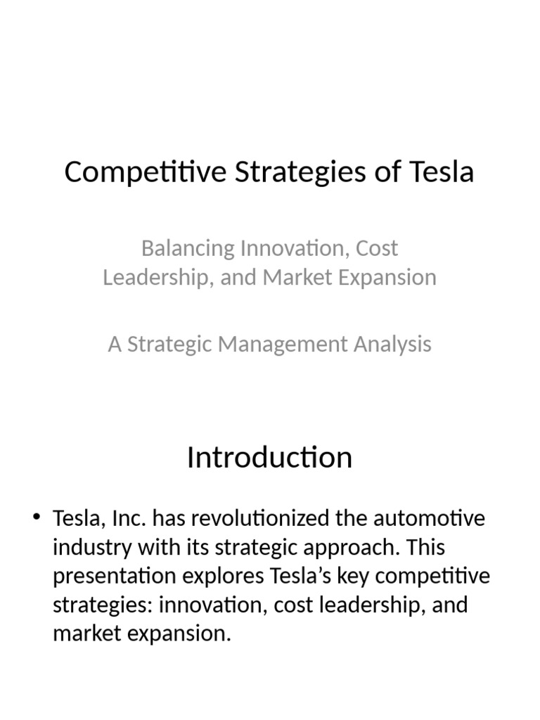 Tesla Competitive Strategies | PDF