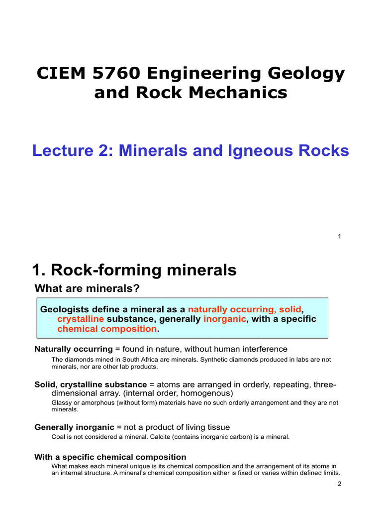 Minerals and Igneous Rocks Overview | PDF | Igneous Rock | Minerals