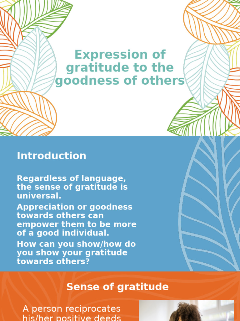 Expression of Gratitude To The Goodness of Others | PDF