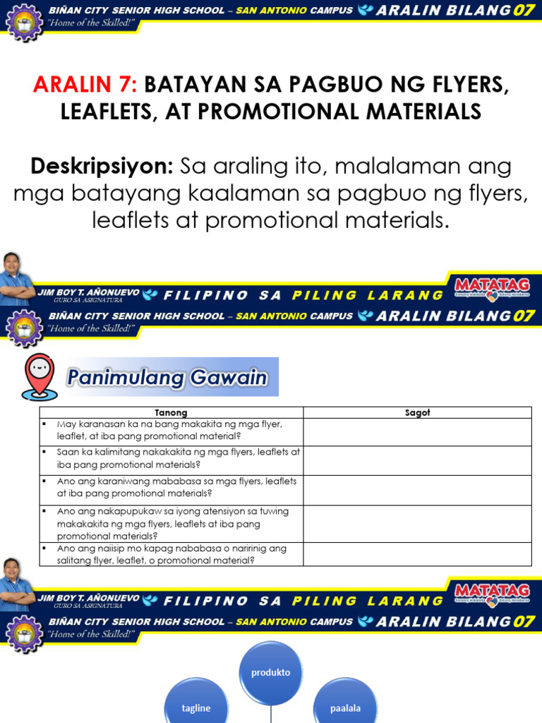 Piling Larang Aralin 7 | PDF