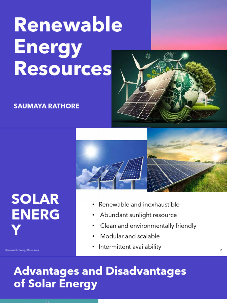 Advantages and Disadvantages of Renewable Energy | PDF | Renewable ...