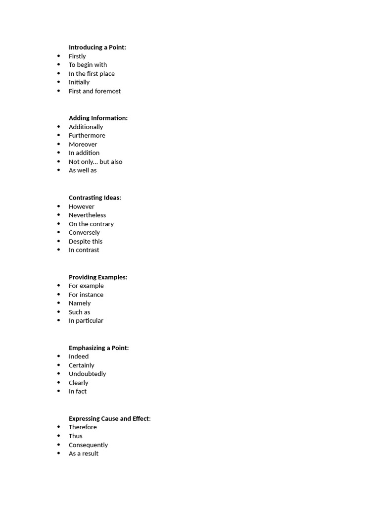 Effective Transition Words for Debates | PDF