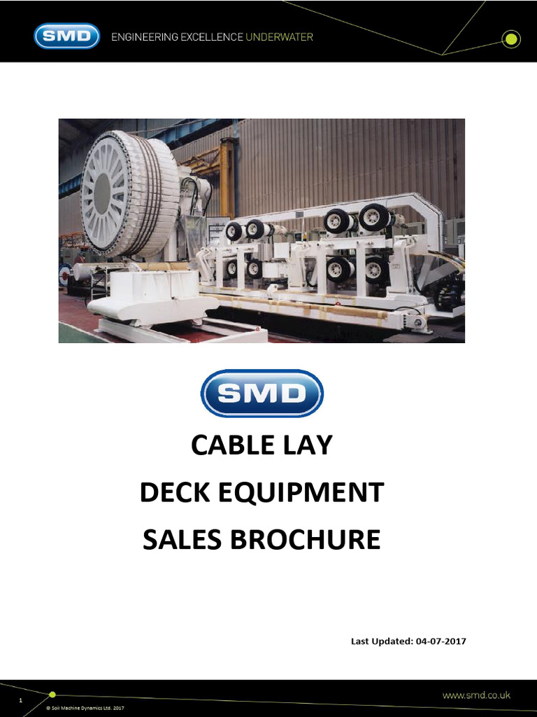 Cable Lay Deck Equipment Brochure | PDF | Electric Motor | Electrical ...
