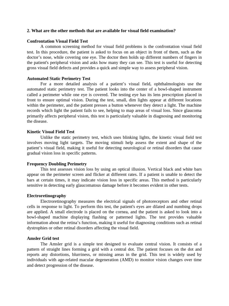 Methods For Visual Field Examination | PDF | Medical Specialties ...