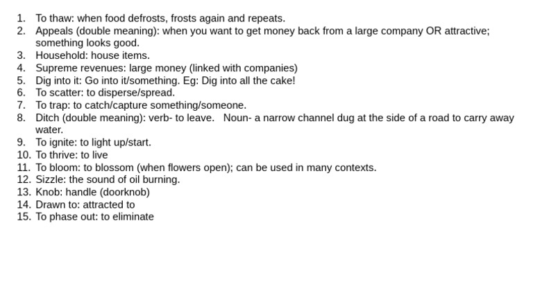 Vocabulary Terms with Dual Meanings | PDF
