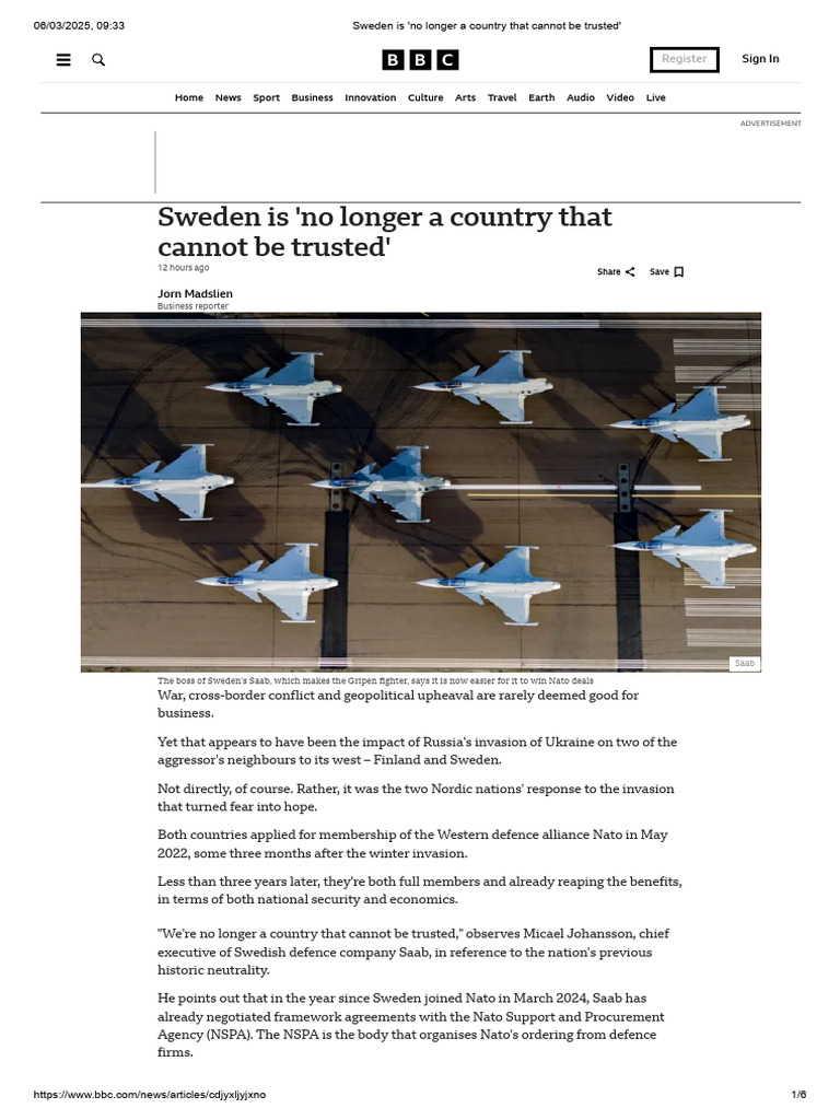 Sweden's New Role in NATO Defense | PDF | Nato | Sweden