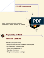 2E1215, Lecture 2 - Matlab Programming