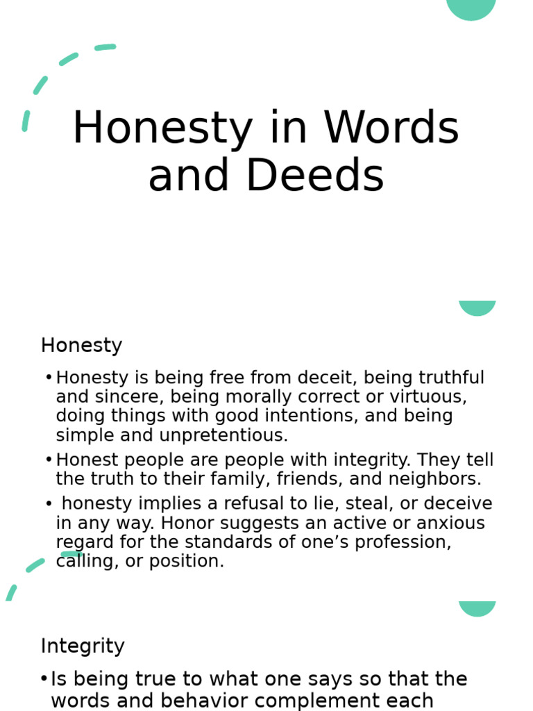 Practicing Honesty and Integrity | PDF