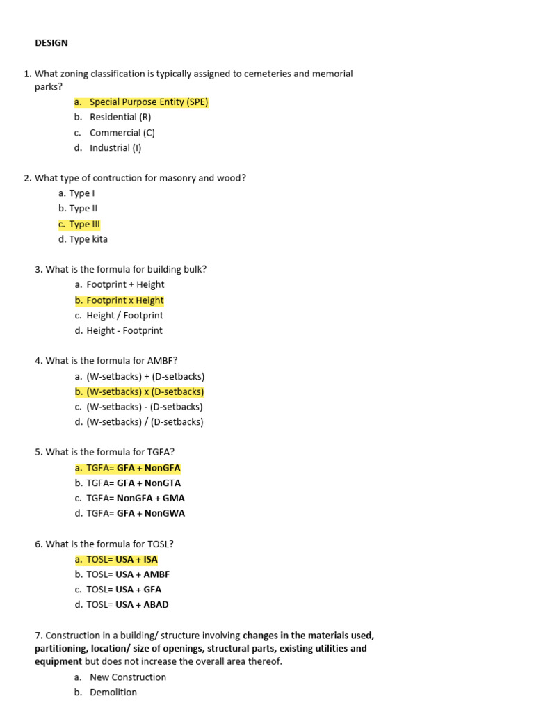 Building Code Formulas and Regulations | PDF