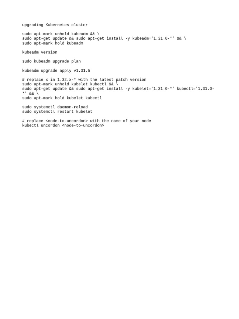 Kubernetes Cluster Upgrade Guide | PDF