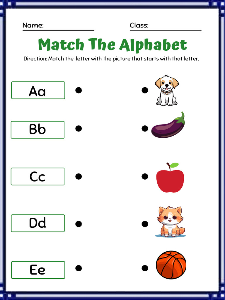 Alphabet Matching Activity for Kids | PDF