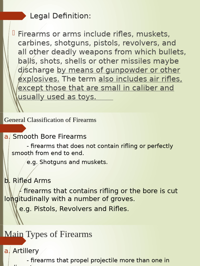 Understanding Firearms: Types and Parts | PDF | Firearms | Gun Barrel