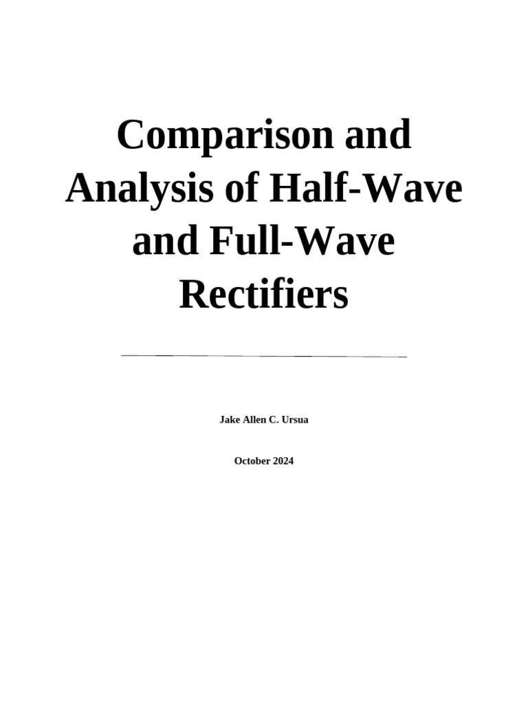 Half-Wave & Full-Wave Rectifiers | PDF | Rectifier | Direct Current