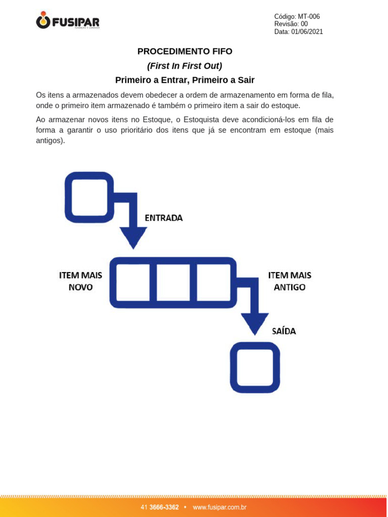 Procedimento FIFO para Armazenamento de Estoque | PDF