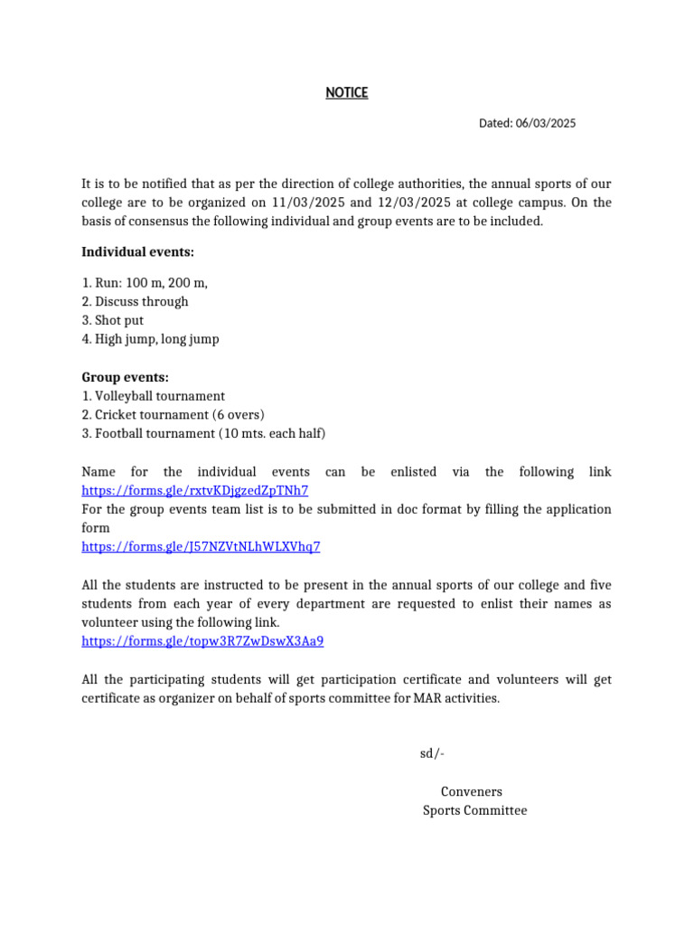 Notice 1 | PDF