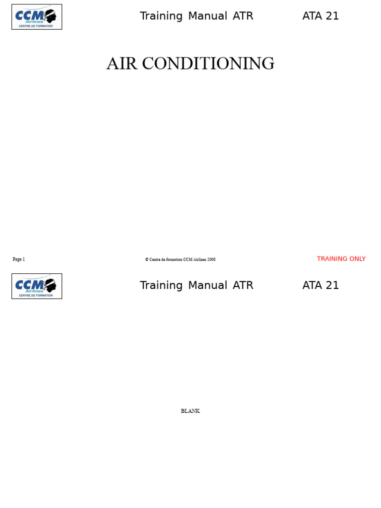 ATR Training Manual: ATA 21 Overview | PDF | Valve | Energy Technology