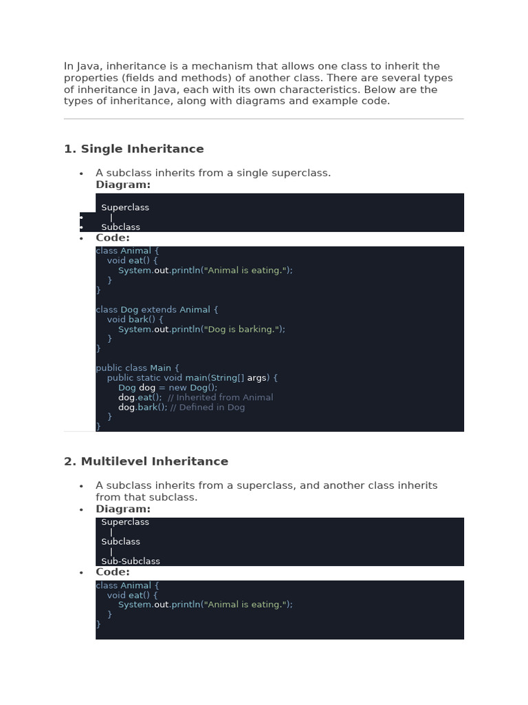 notes oh inheritance | PDF | Inheritance (Object Oriented Programming ...