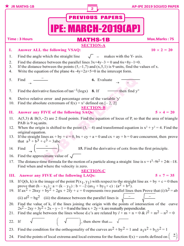 Ap Ipe 2019 5 | PDF | Mathematical Concepts | Elementary Geometry