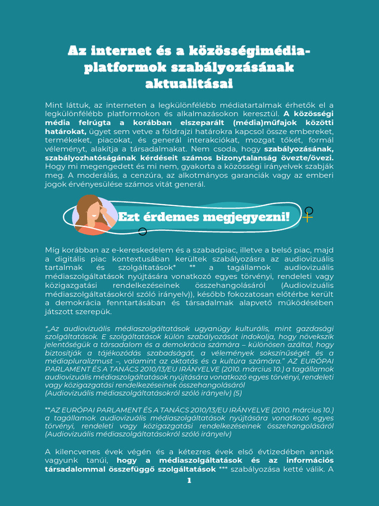 Az Internet És A Közösségimédia-Platformok Szabályozásának Aktualitásai ...