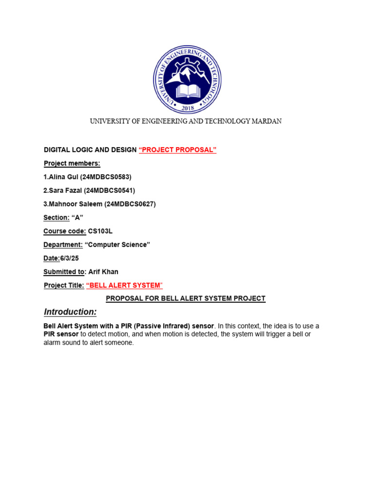 Bellalertsystemproject DLD | PDF | Computing | Electronics