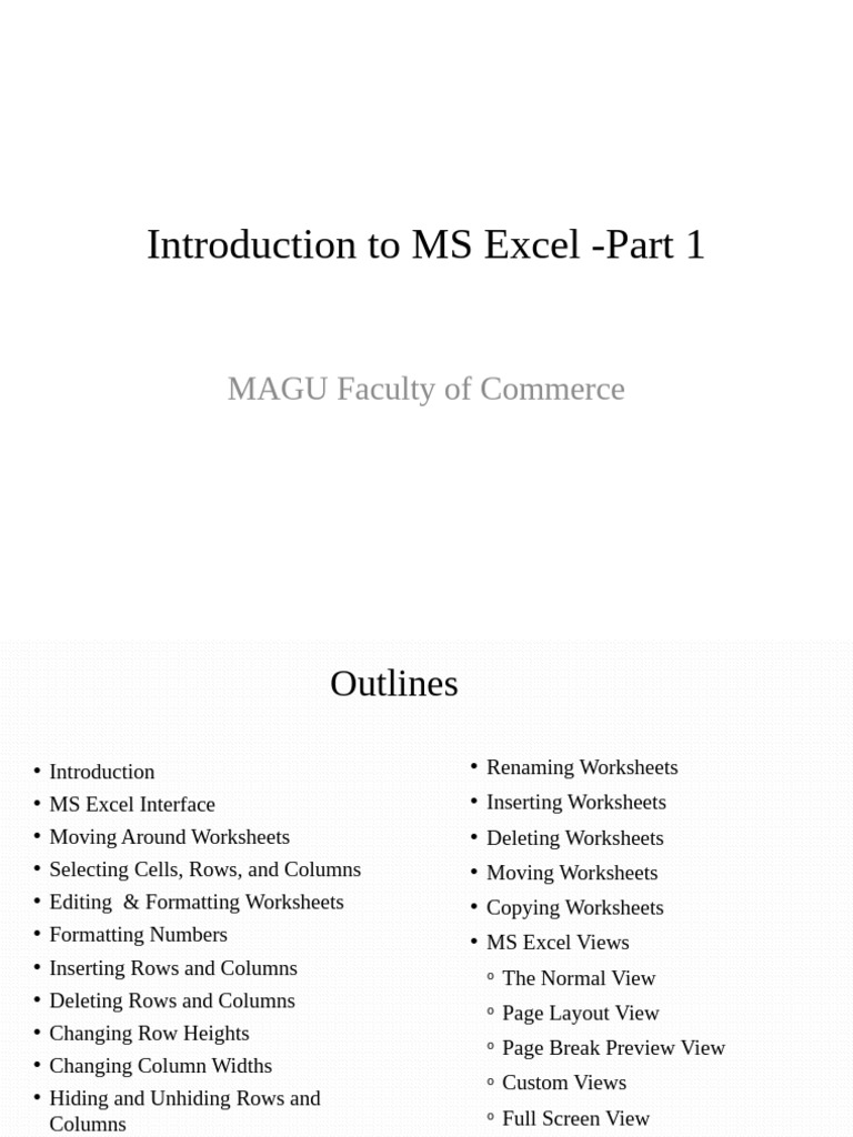 MS Excel Basics: Interface & Navigation | PDF | Microsoft Excel ...