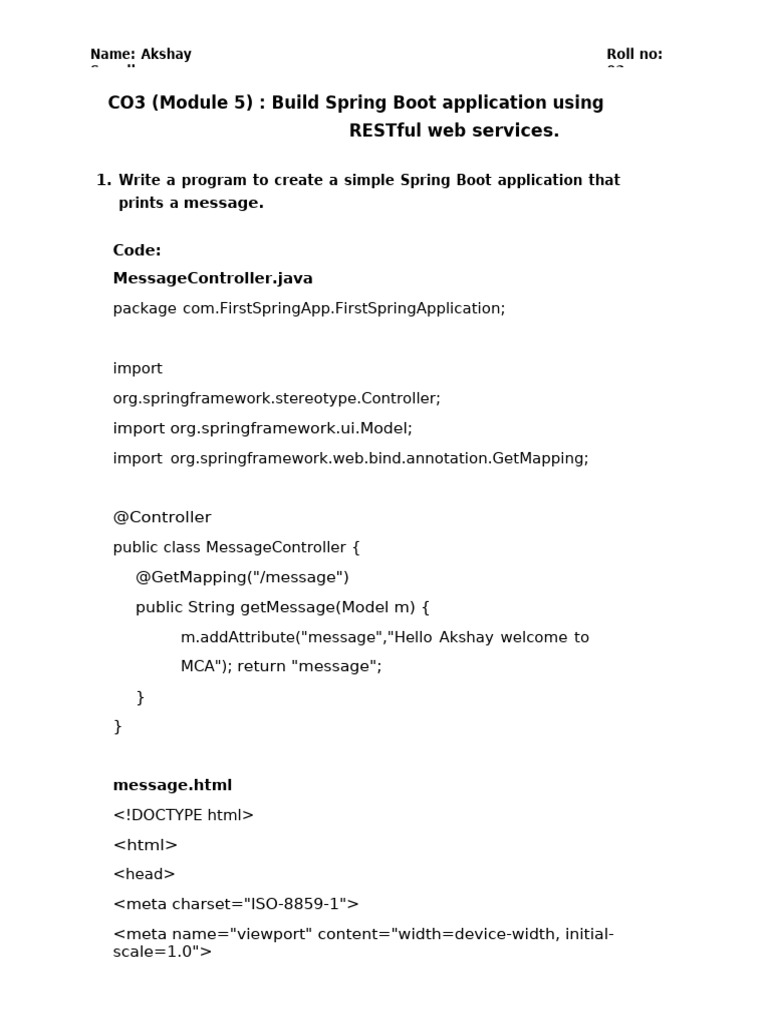 Spring Boot RESTful Web Services Guide | PDF | Java (Programming ...