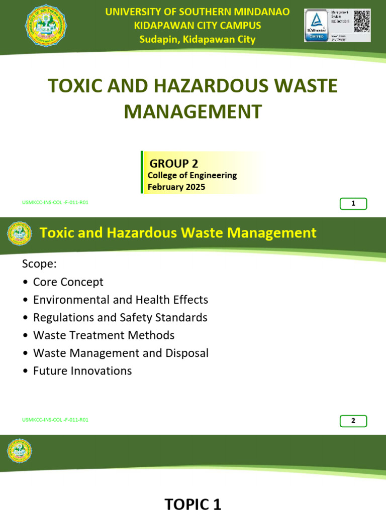 Toxic and Hazardous Waste Management Guide | PDF | Waste | Hazardous Waste
