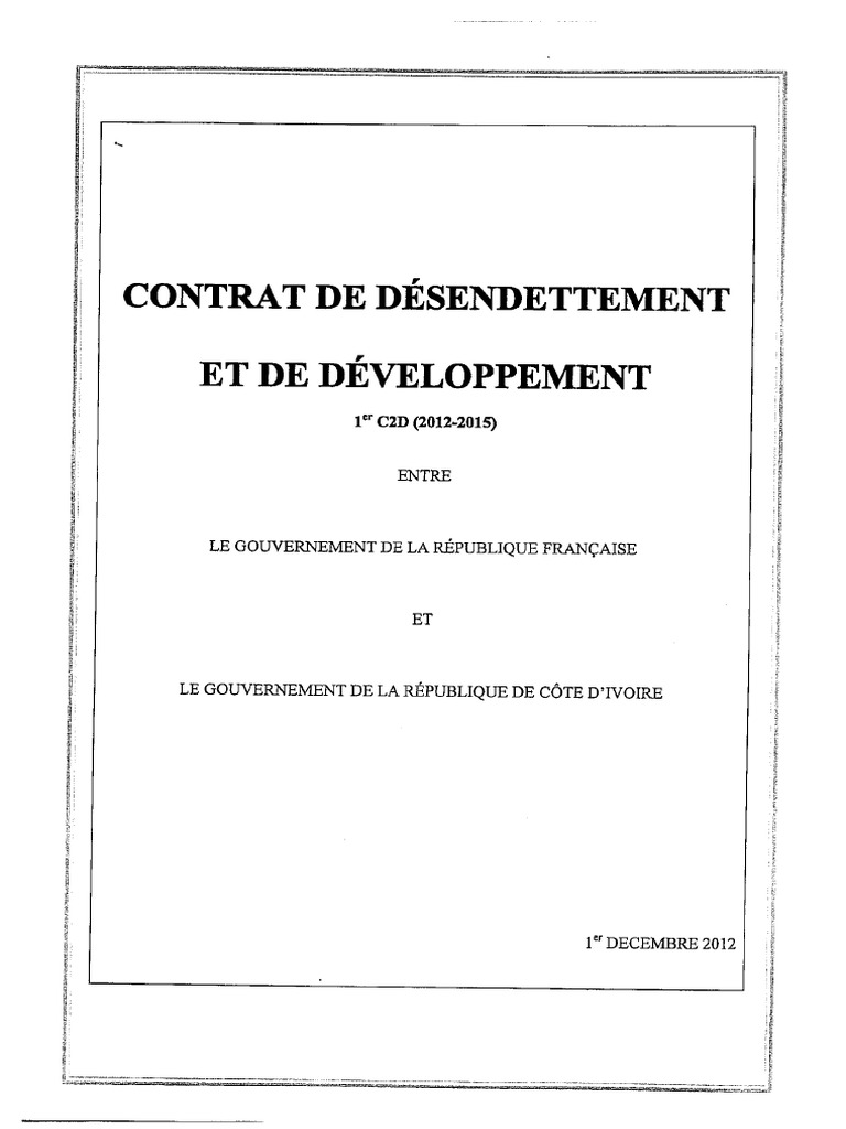 Contrat C2D France Cote-d-Ivoire | PDF