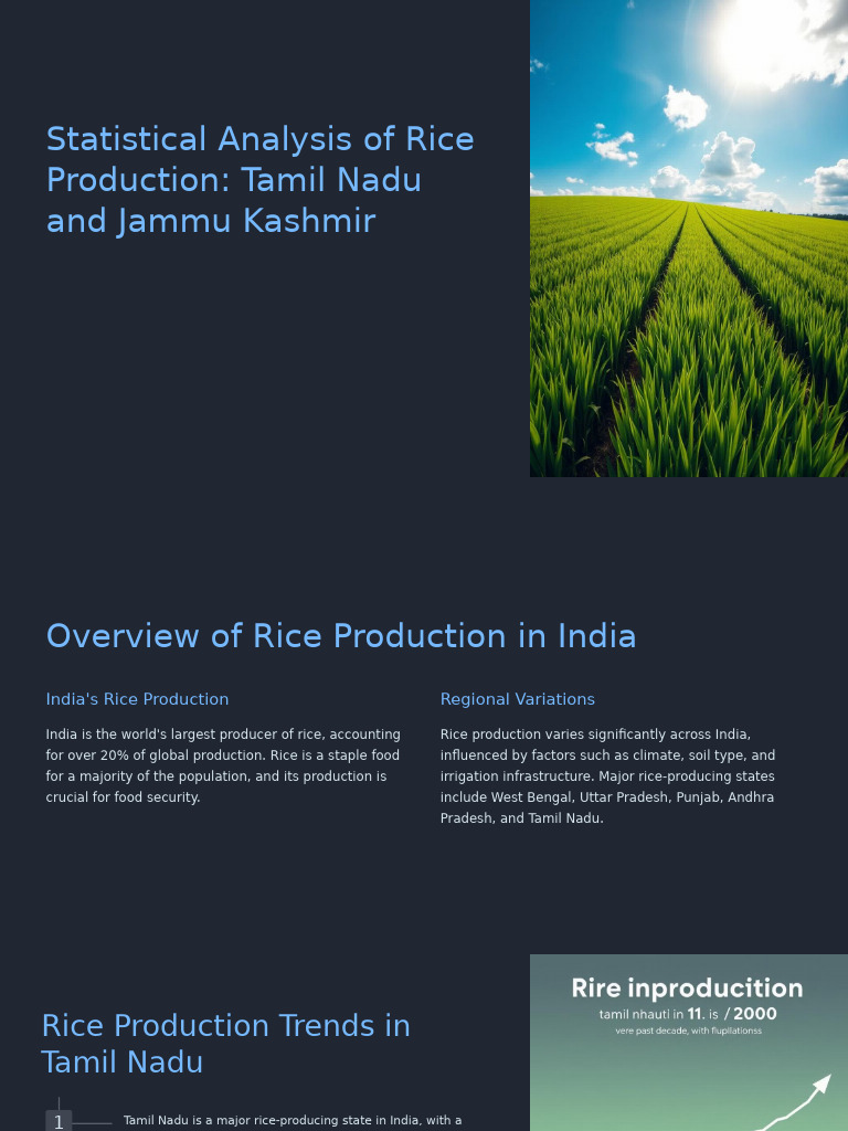 Math Statistical Analysis of Rice Production Tamil Nadu and Jammu ...